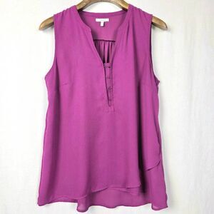 Maurices Pink Sleeveless Blouse Sheer Layer L